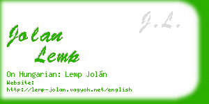 jolan lemp business card